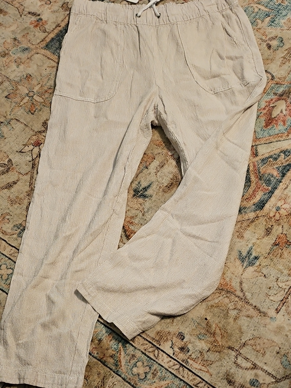 Cream Drawstring Trousers
